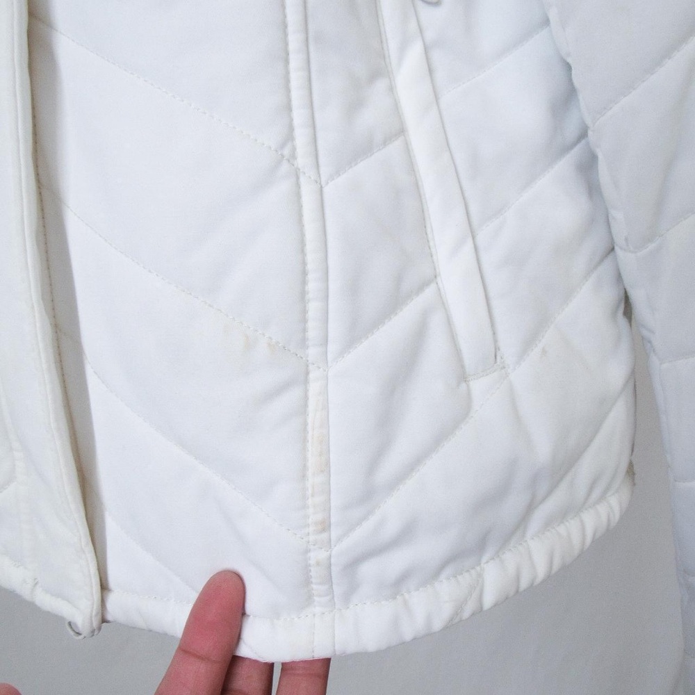 RARE VINTAGE Harley Davidson Quilted Jacket in White Ribbon Corset Detail Y2K-L - Picture 8 of 8